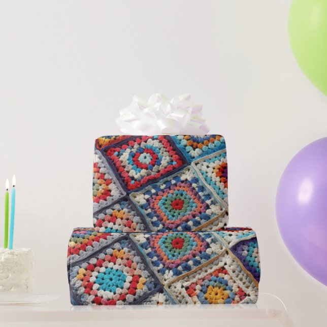 Granny Square Crocheted Quilt  Wrapping Paper (Party Gifts)