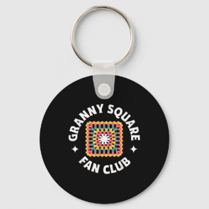 Granny Square Fan Club Crochet T Shirt Craft Lover Key Ring