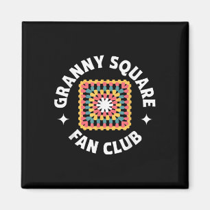 Granny Square Fan Club Crochet T Shirt Craft Lover Magnet