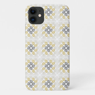 Granny square sketch design yellow gray iPhone 11 case