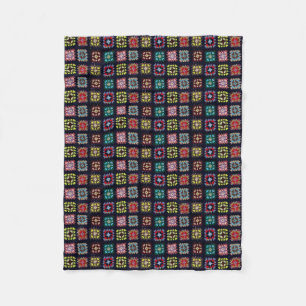 Granny squares fleece blanket