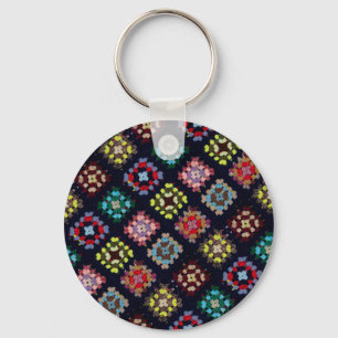 Granny squares key ring