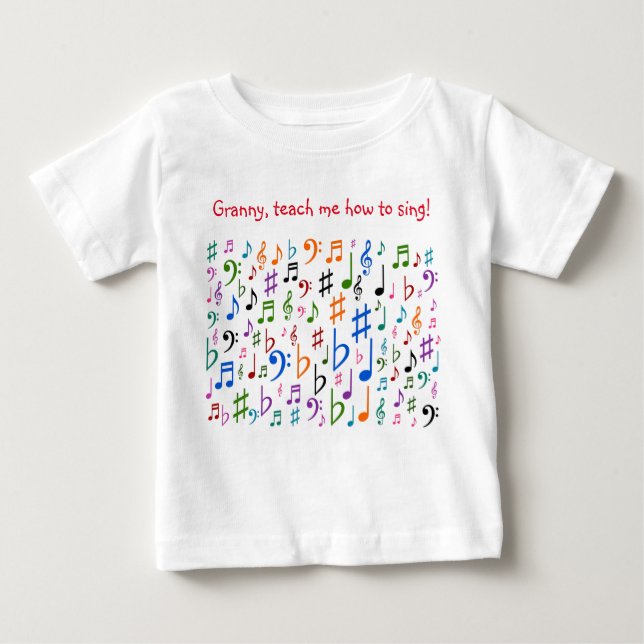 Granny, teach me how to sing! baby T-Shirt (Front)