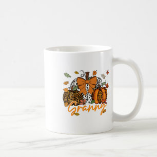 Granny Thanksgiving Leopard Pumpkin Coquette Bow M Coffee Mug