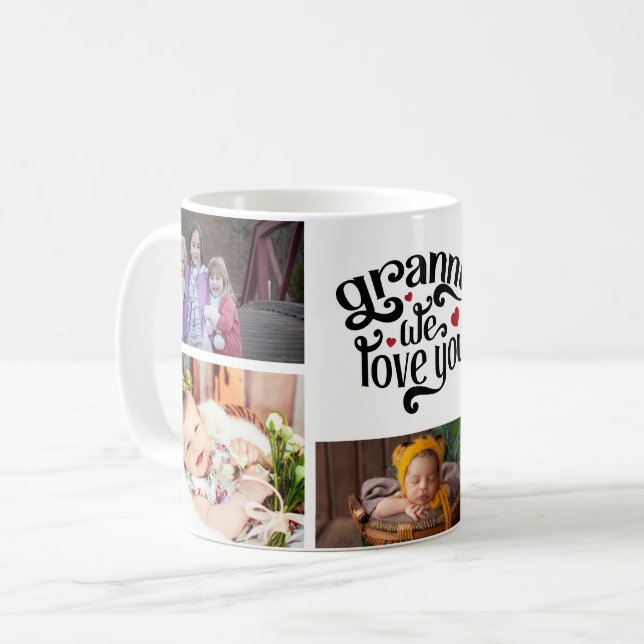 Granny We Love You Photo Collage Coffee Mug (Front Left)
