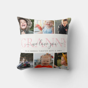 Granny We Love You  Photo Collage Message Cushion