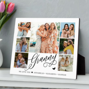 Granny We Love You Photo Collage Typography   Plaque