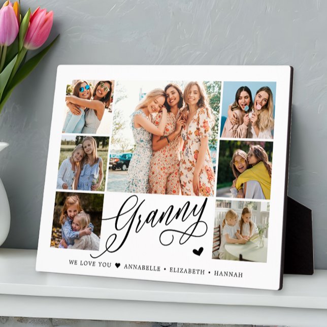 Granny We Love You Photo Collage Typography   Plaque (Creator Uploaded)