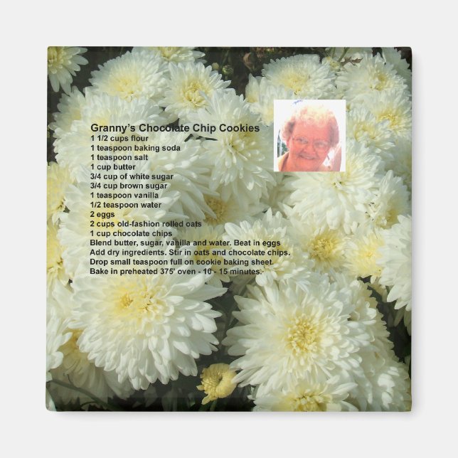 Granny's Chocolate Chip Cookies Recipe magnet (Front)