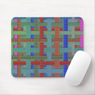 Grannys coloured 'plaid' in burlap or canvas aspec mouse pad