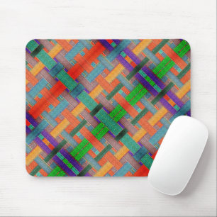 Granny's crossed reddish strips, with woven aspect mouse pad