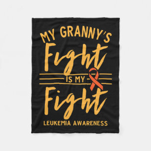 Granny's Fight Is My Fight Leukaemia Awareness Fleece Blanket