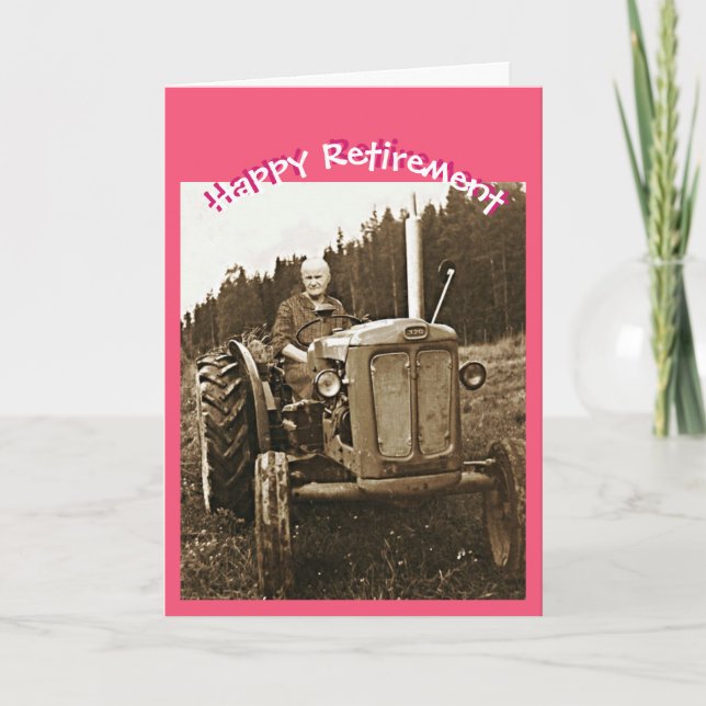 Granny's tractor Retirement Card (Front)