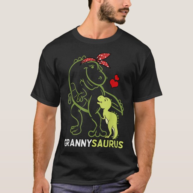 Grannysaurus Granny Tyrannosaurus Dinosaur Baby Mo T-Shirt (Front)