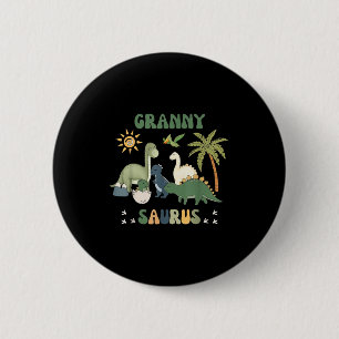 Grannysaurus T Rex Dinosaur Granny Saurus Family M 6 Cm Round Badge