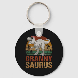 Grannysaurus T Rex Dinosaur Granny Saurus Retro Mo Key Ring