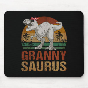 Grannysaurus T Rex Dinosaur Granny Saurus Retro Mo Mouse Pad