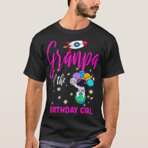 Granpa Of The Birthday Girl Cute Astronaut T-Shirt