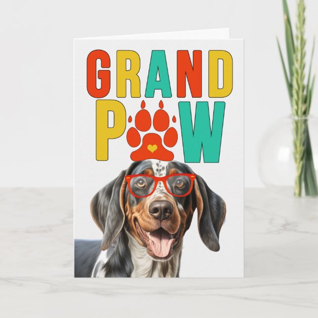 GranPAW Bluetick Coonhound DOG Grandparents Day Holiday Card (Front)
