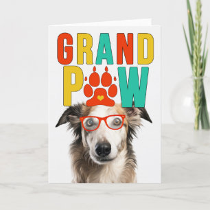 GranPAW Borzoi Dog Funny Grandparents Day Holiday Card