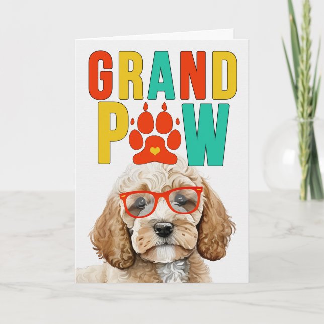 GranPAW Cockapoo GrandDOG Grandparents Day Holiday Card (Front)