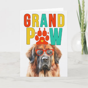 GranPAW Leonberger Dog Funny Grandparents Day Holiday Card