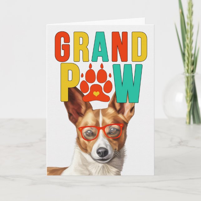 GranPAW Podengo Dog Funny Grandparents Day Holiday Card (Front)