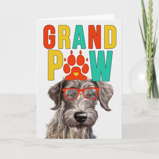 GranPAW Scottish Deerhound DOG Grandparents Day Holiday Card (Front)