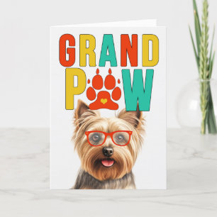 GranPAW Silky Terrier Dog Funny Grandparents Day Holiday Card