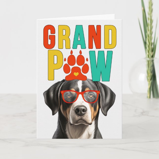GranPAW Swiss Mountain Dog Funny Grandparents Day Holiday Card (Front)