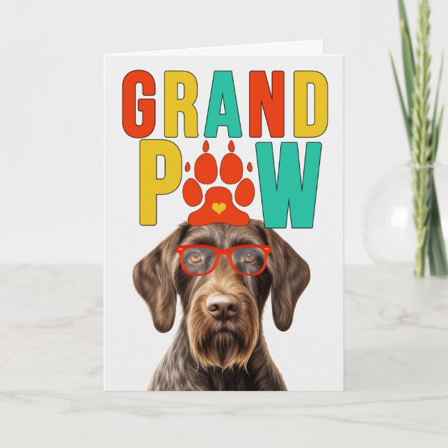 GranPAW Wirehair Pointer Funny Grandparents Day Holiday Card (Front)