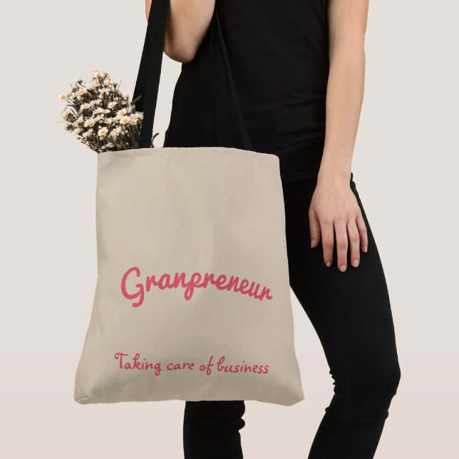 Granpreneur flower mandala design tote bag (Close Up)
