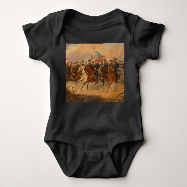 Grant and His Generals by Ole Peter Hansen Balling Baby Bodysuit (Front)