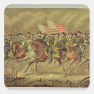 Grant and his Officers Square Sticker