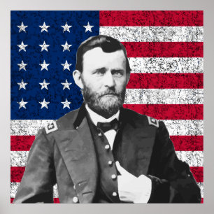 Grant and The American Flag Poster