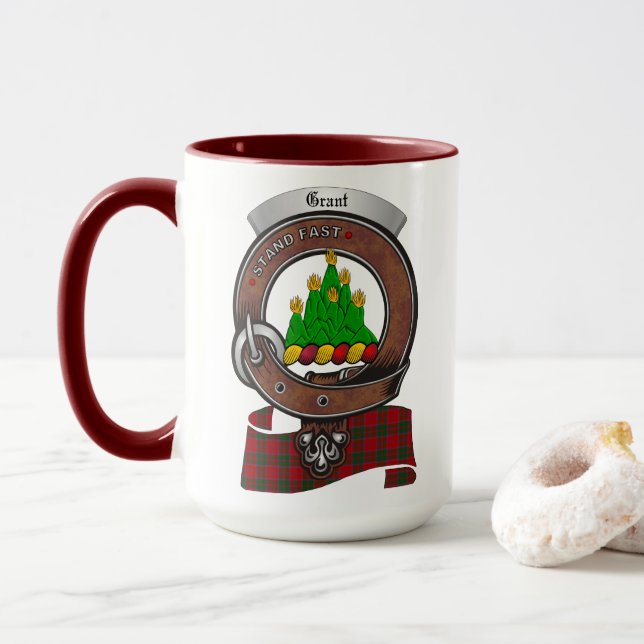 Grant Clan Badge Combo 15oz Mug (With Donut)
