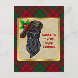 Grant Clan Badge & Tartan Christmas Postcard