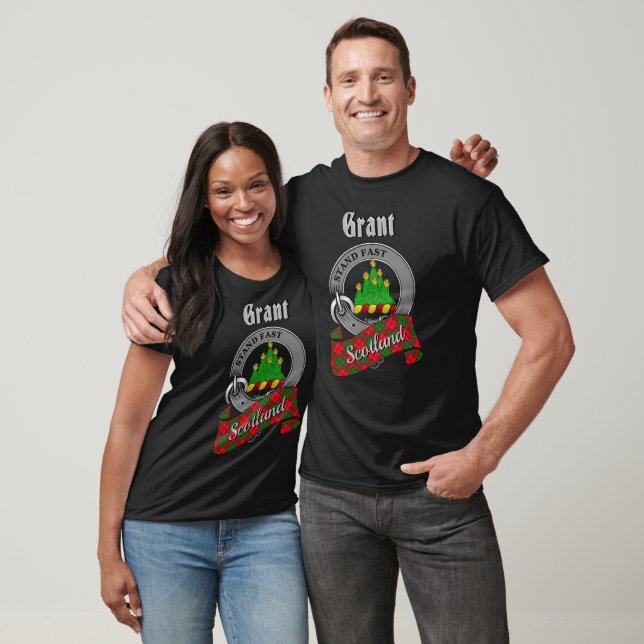 Grant Clan Badge & Tartan T-Shirt (Unisex)