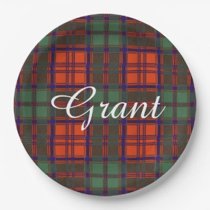 Grant clan Plaid Scottish tartan Paper Plate