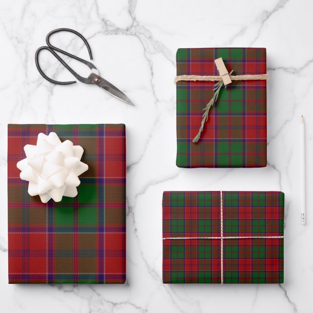 Grant Clan Tartan Scottish Plaid Wrapping Paper Sheet (Front)