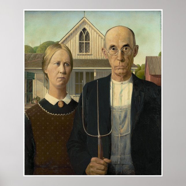 Grant DeVolson Wood American Gothic Poster (Front)