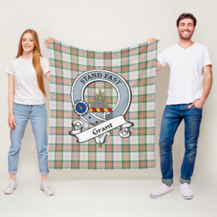 Grant of Auchnarrow Clan Badge Tartan Plaid Fleece Blanket