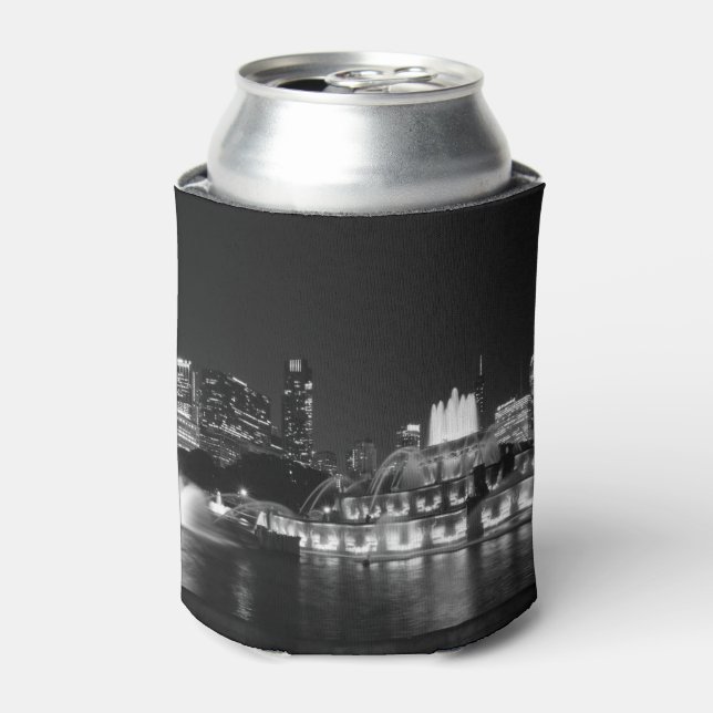 Grant Park Chicago Grayscale Can Cooler (Can Front)
