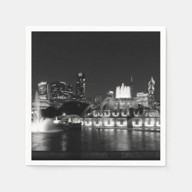 Grant Park Chicago Grayscale Napkin (Front)