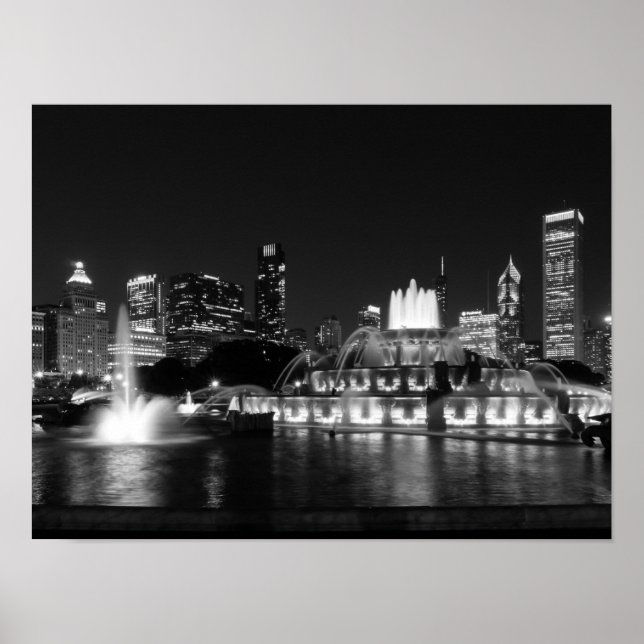 Grant Park Chicago Grayscale Poster (Front)