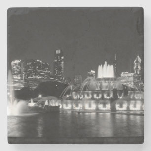 Grant Park Chicago Grayscale Stone Coaster
