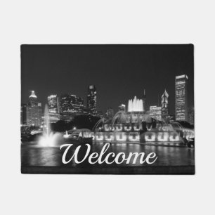 Grant Park Chicago Grayscale Welcome Doormat