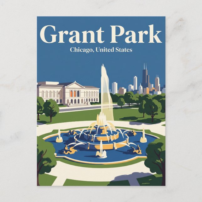 Grant Park Illinois Postcard (Front)