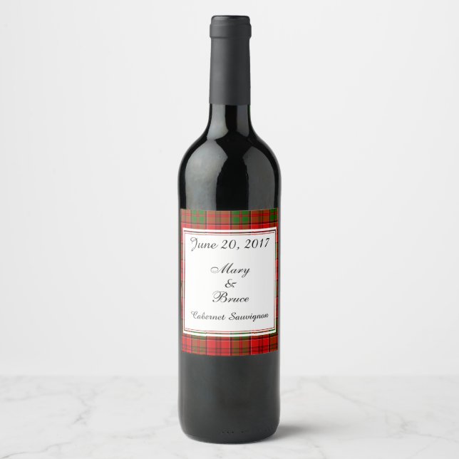 Grant Scottish Wedding Wine Label (Front)