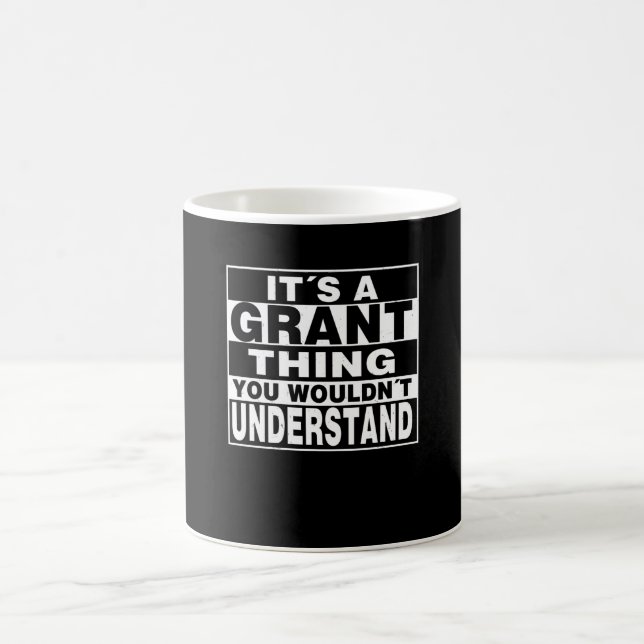 GRANT Surname Personalised Gift Coffee Mug (Center)